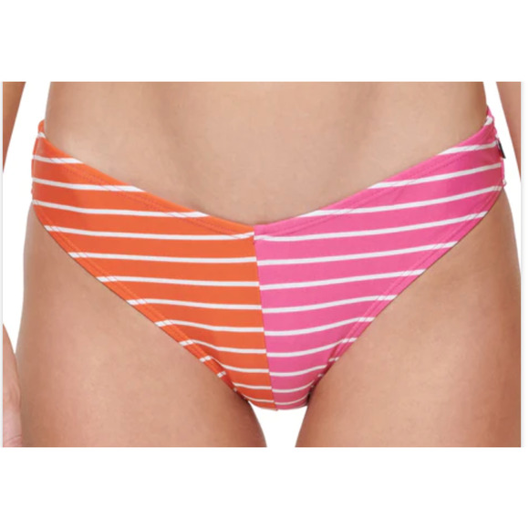 Tommy Hilfiger Striped Bandeau Bikini Bottom Pink Large NWT $58 - Picture 1 of 3